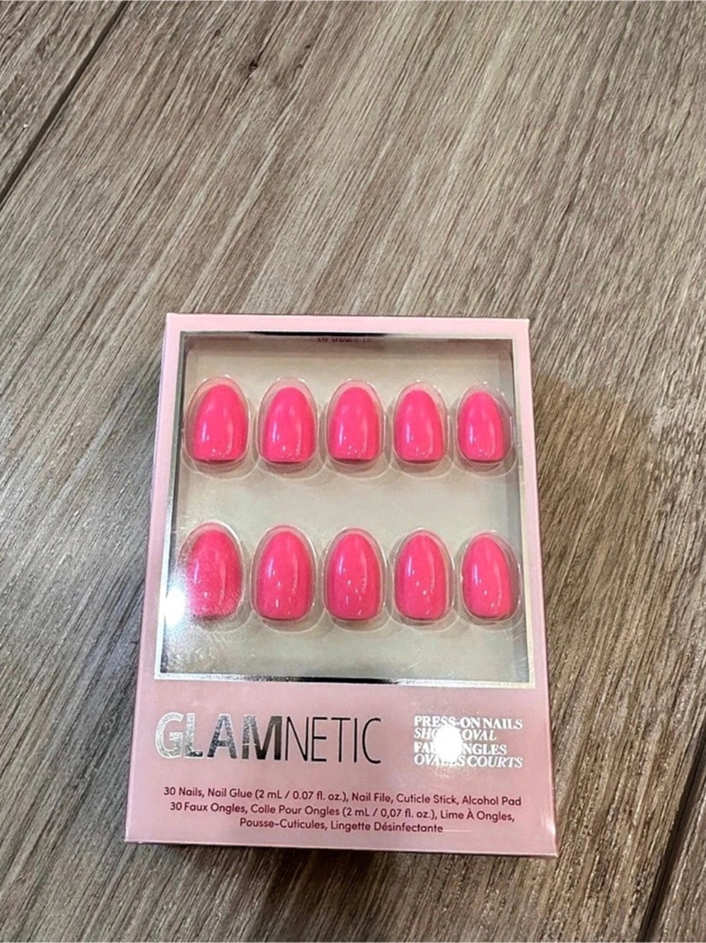 GLAMNETIC Hot Pink Press-On Nails